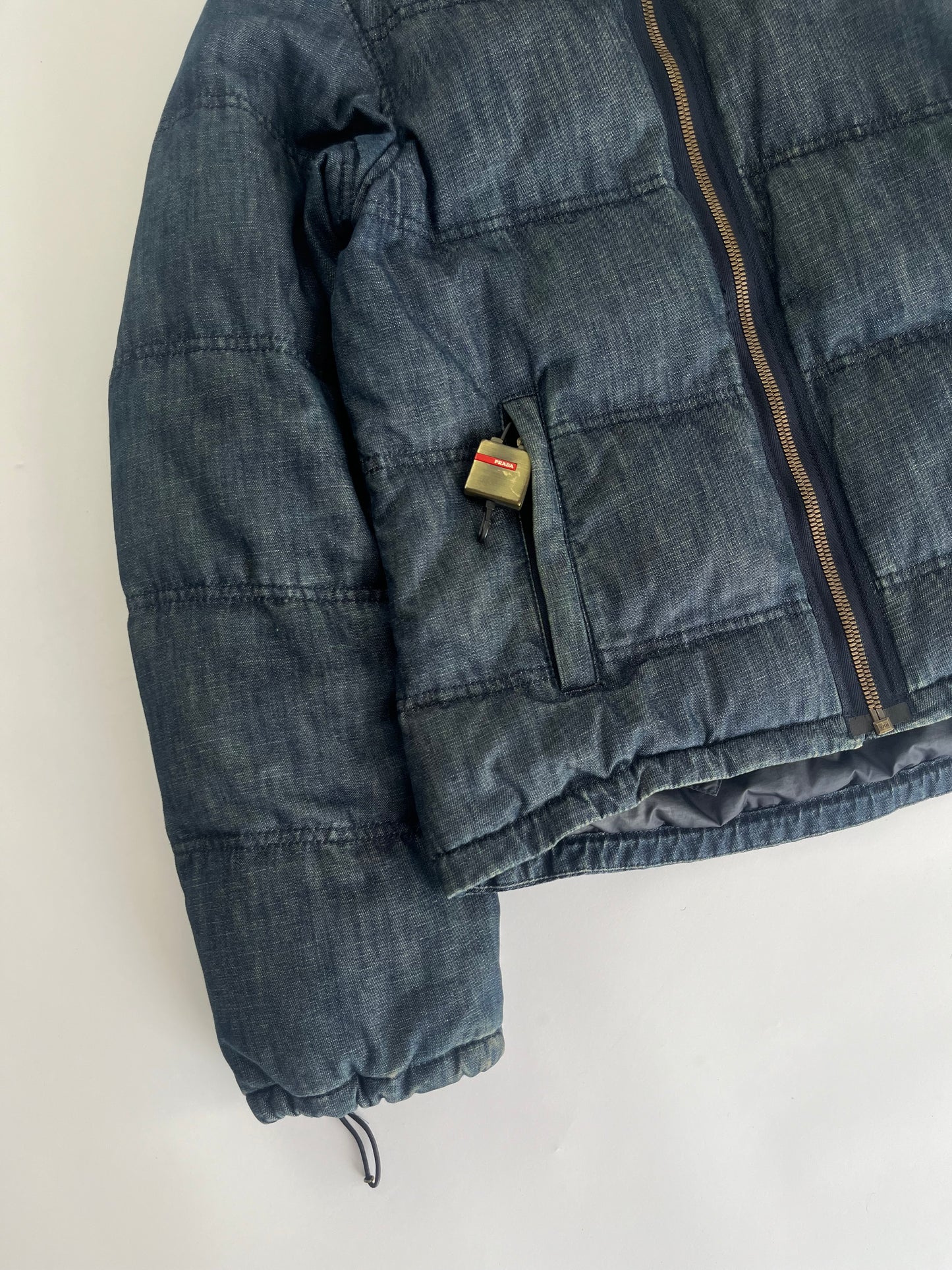 Prada Denim Puffer Jacket 2000s - XS