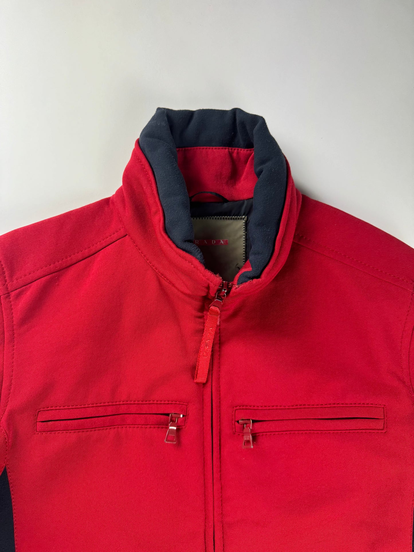 Prada Sample Red Fireflash Cuff Motor Jacket SS 2011 - M