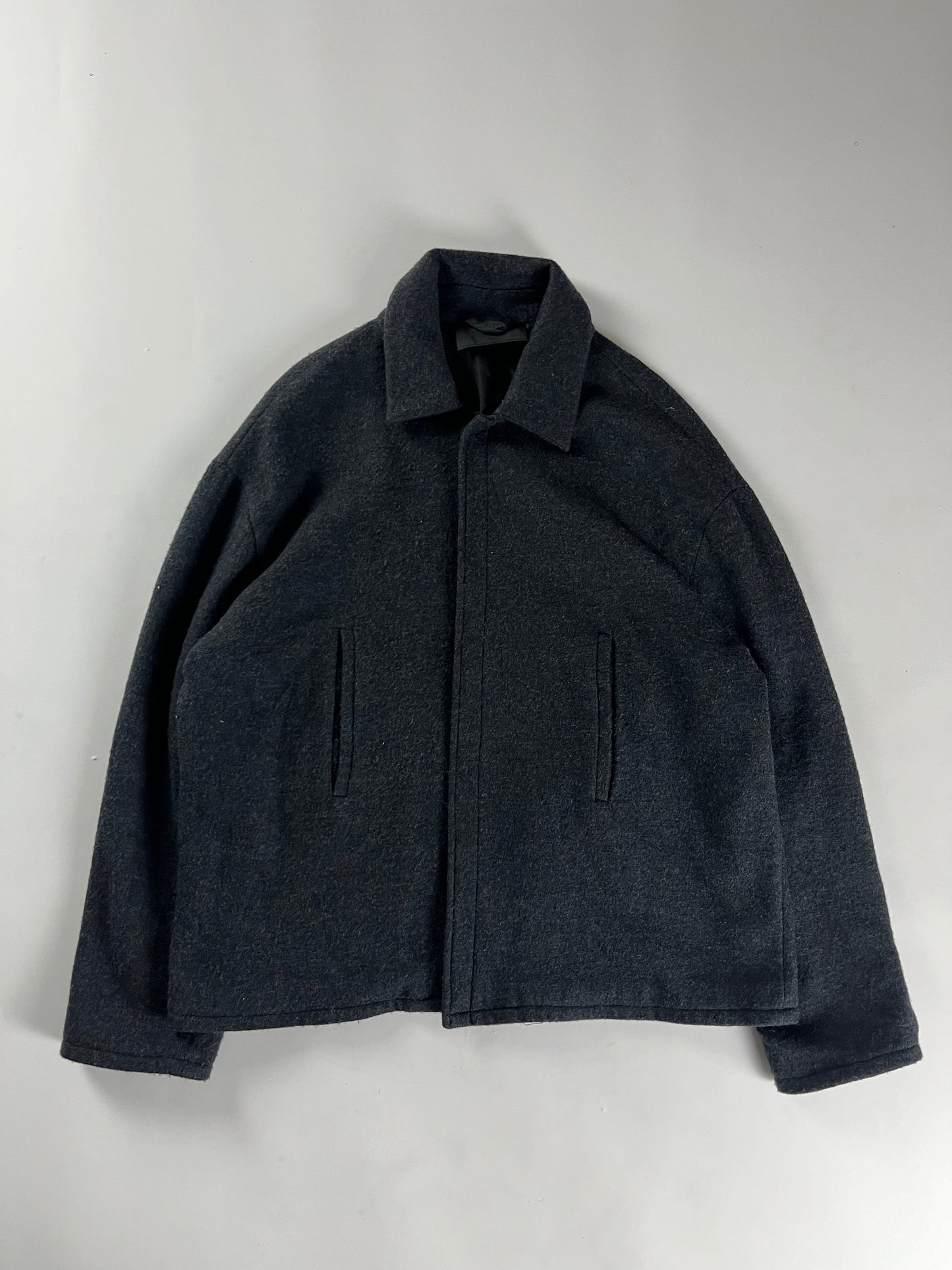 Prada Brushed Wool Strap Minimalist Strapped Jacket FW 1998 - S