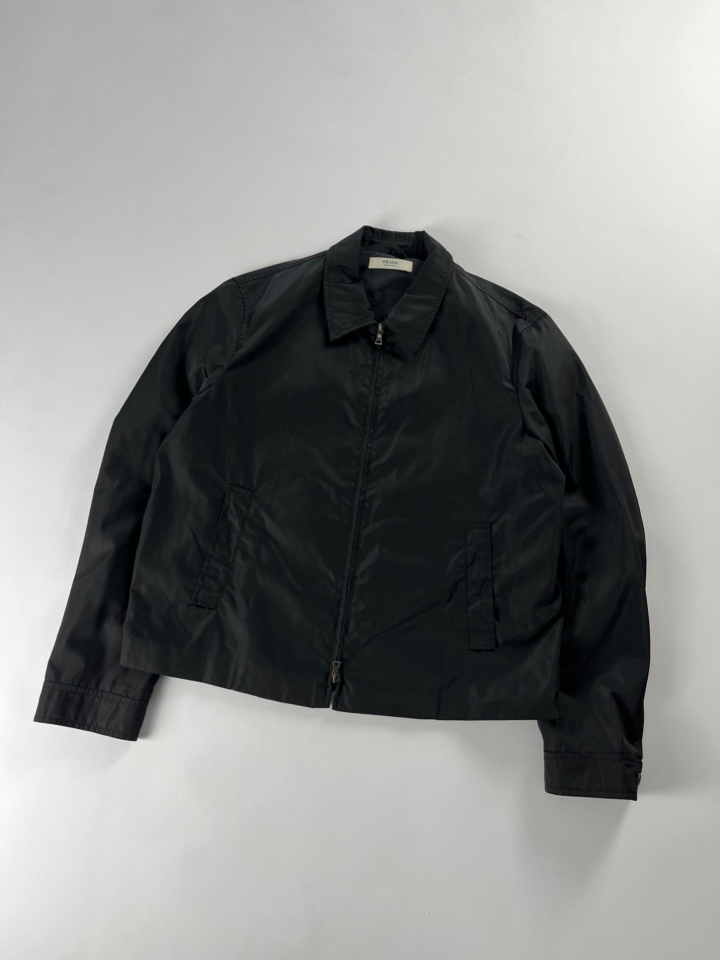 Prada Monochrome Midnight Minimalist Double Zip Jacket 2000s - L