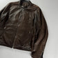 Louis Vuitton Brown Lambskin Leather Moto Zip Jacket SS 2007 - L