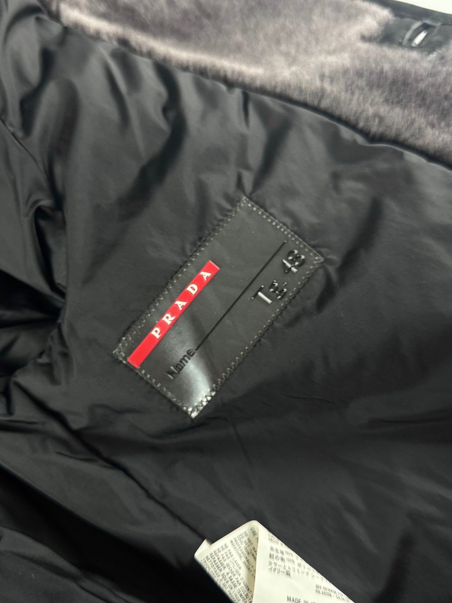 Prada Nylon Leather Panel Long Fur Details Coat SS 2006 - M