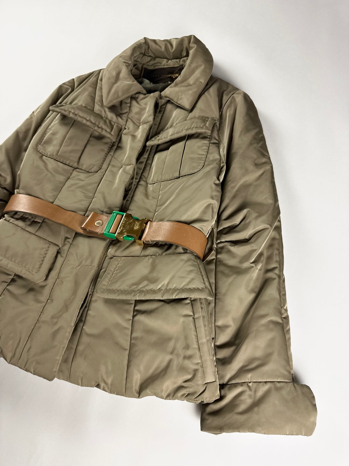 Louis Vuitton Leather Belted Saharienne Puffer Jacket FW 2008 - S