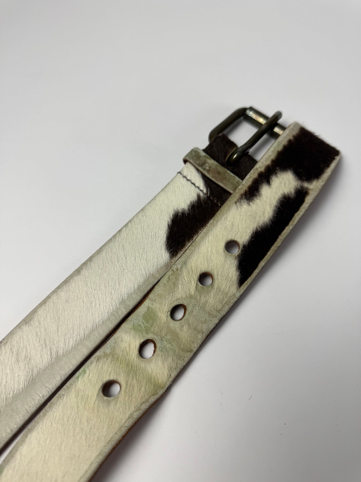 Miu Miu Cow Style Pony Hair Belt 2000s - 85 CM