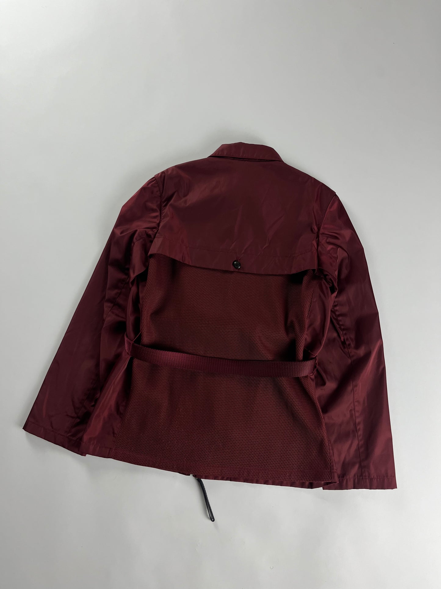 Prada Red Back Mesh Nylon Trucker Jacket SS 1999 - XS