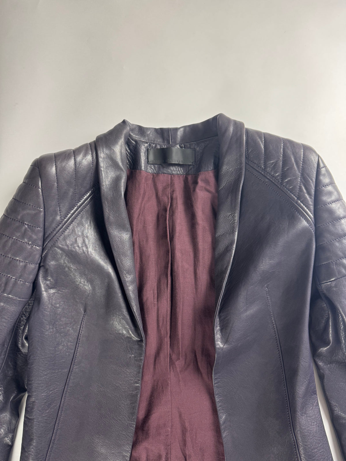 Haider Ackermann Biker Tailored Purple Leather Jacket FW 2012 - S