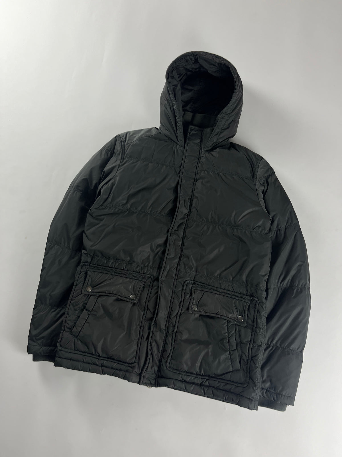 Prada Dark Nylon Mid Hooded Puffer Jacket FW 2007 - M