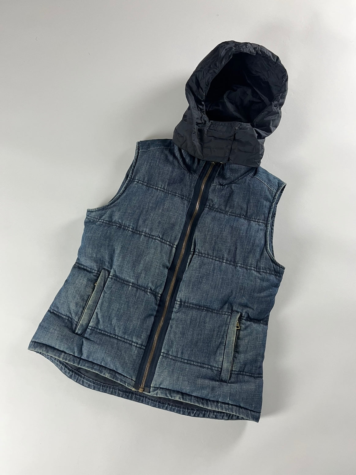 Prada Denim Puffer Vest 2000s - XS