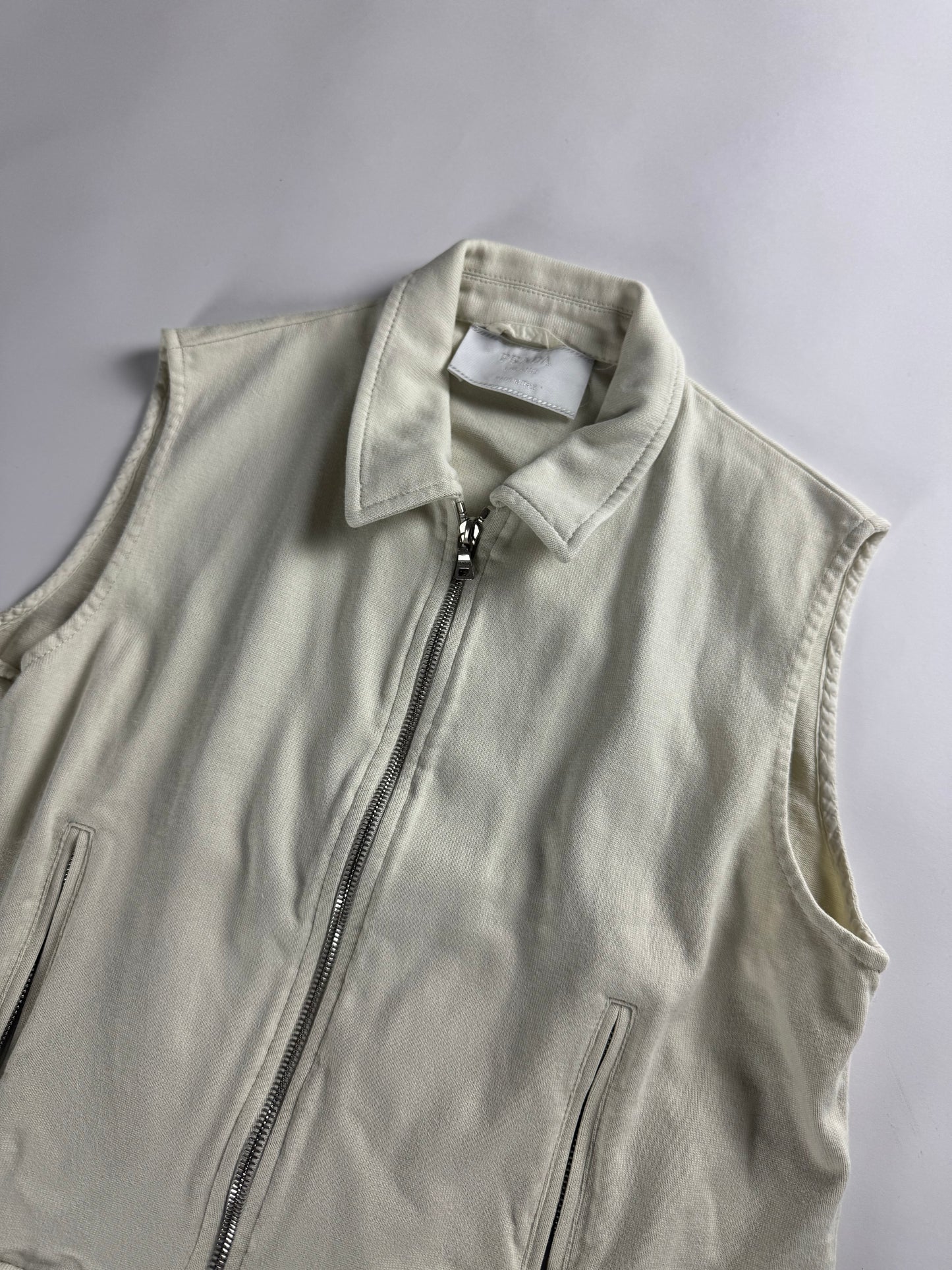 Prada Cropped Cotton Zip Up Vest FW 1997 - S