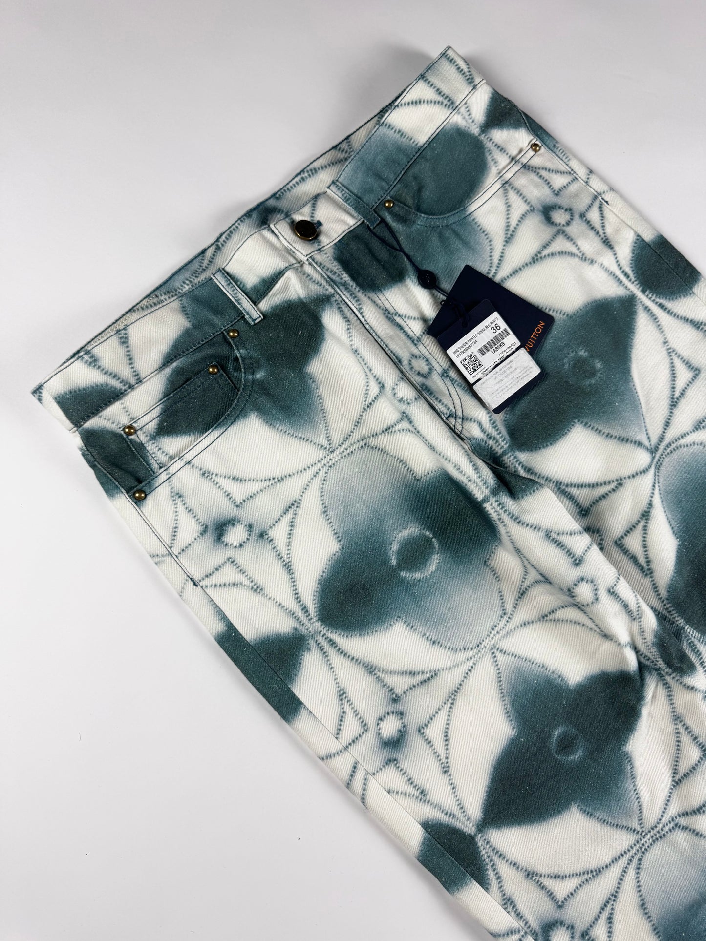 Louis Vuitton Blue Shibori Monogram Denim Straight Pants SS 2023 - 36 US