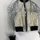 Comme des Garçons BLACK Clear PVC Transparent Polka Dot Lining Black Ribbed Trim Bomber Jacket 2020s - M