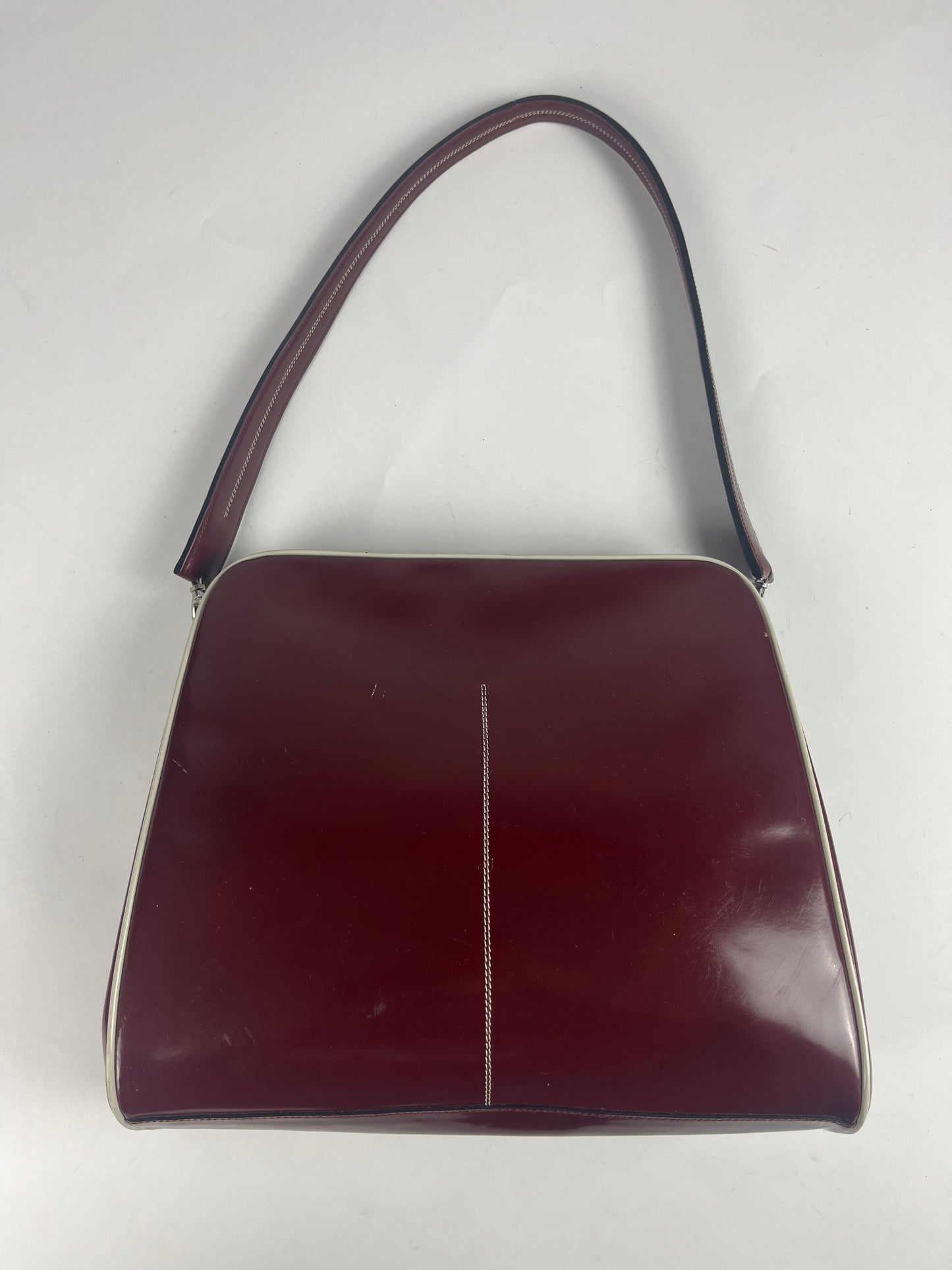 Prada Red Bright Leather Shoulder Bag FW 2000 - OS