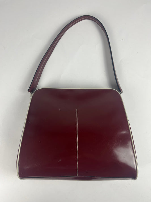 Prada Red Bright Leather Shoulder Bag FW 2000 - OS