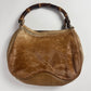 Gucci Bamboo Handle Hobo Camel Pony Hair Bag 1990s - OS