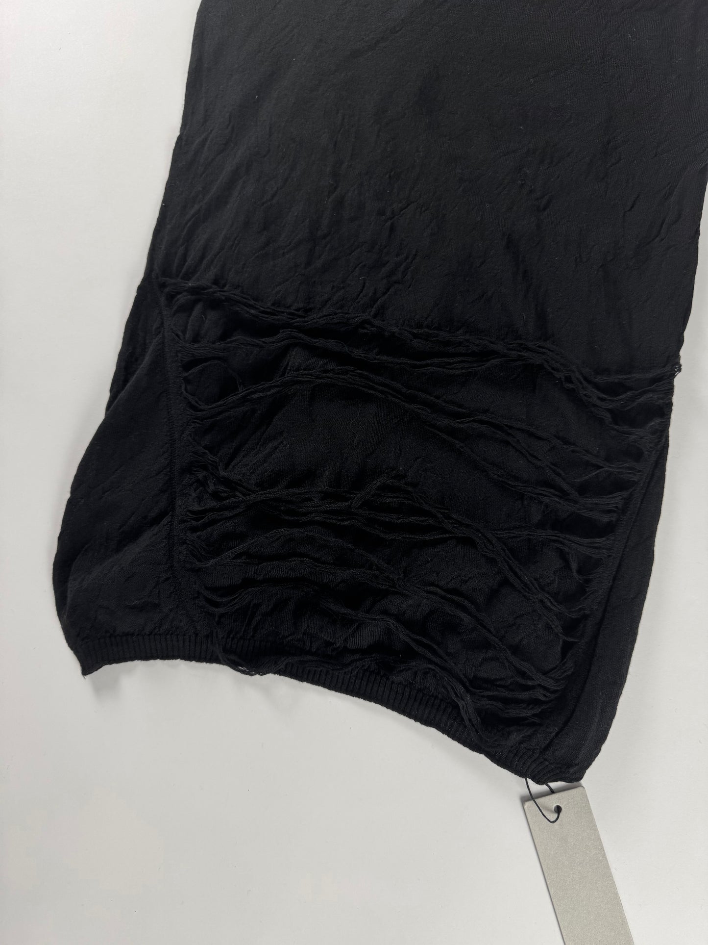 Rick Owens Black Dust Fringes Vest Top 2000s - S