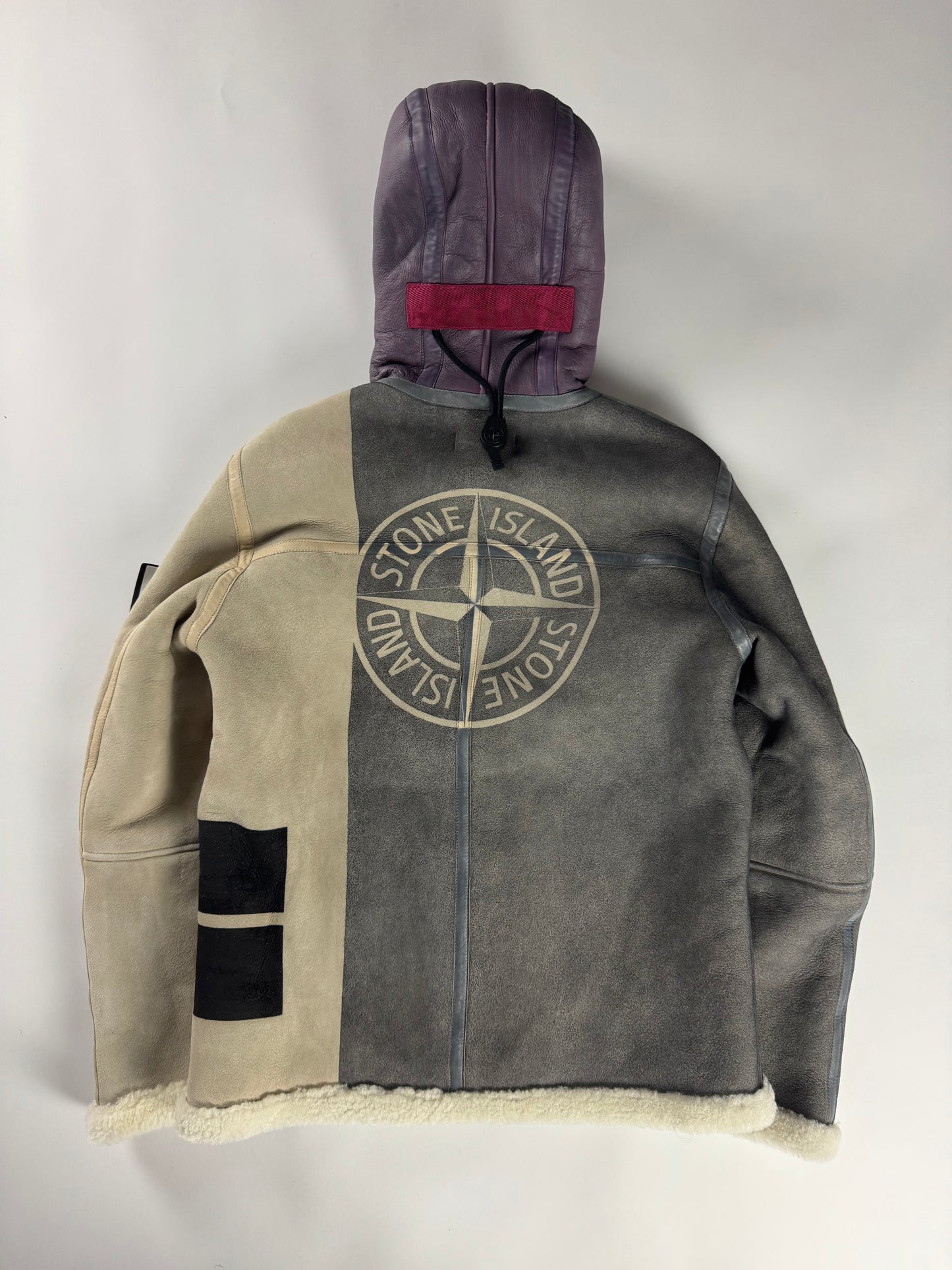 Stone Island Hand Sprayed Shearling Leather Jacket FW 2020 - M