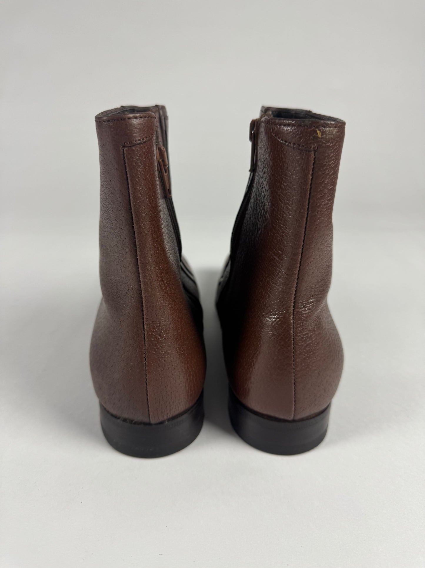 Prada Brown Square Toe Leather Boots FW 2000 - 41 EU