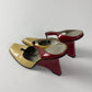 Prada Patent Beige Red Many Jane Wedges Heel Pumps FW 1998 - 40 IT/40,5 EU