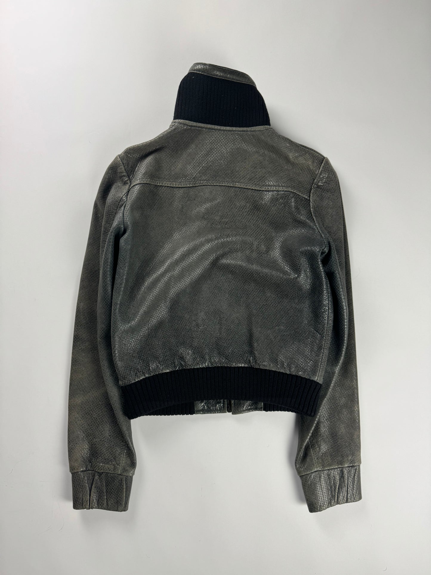 Balenciaga Nicolas Ghesquière Perforated Leather Bomber Jacket Pre Fall 2010 - XS
