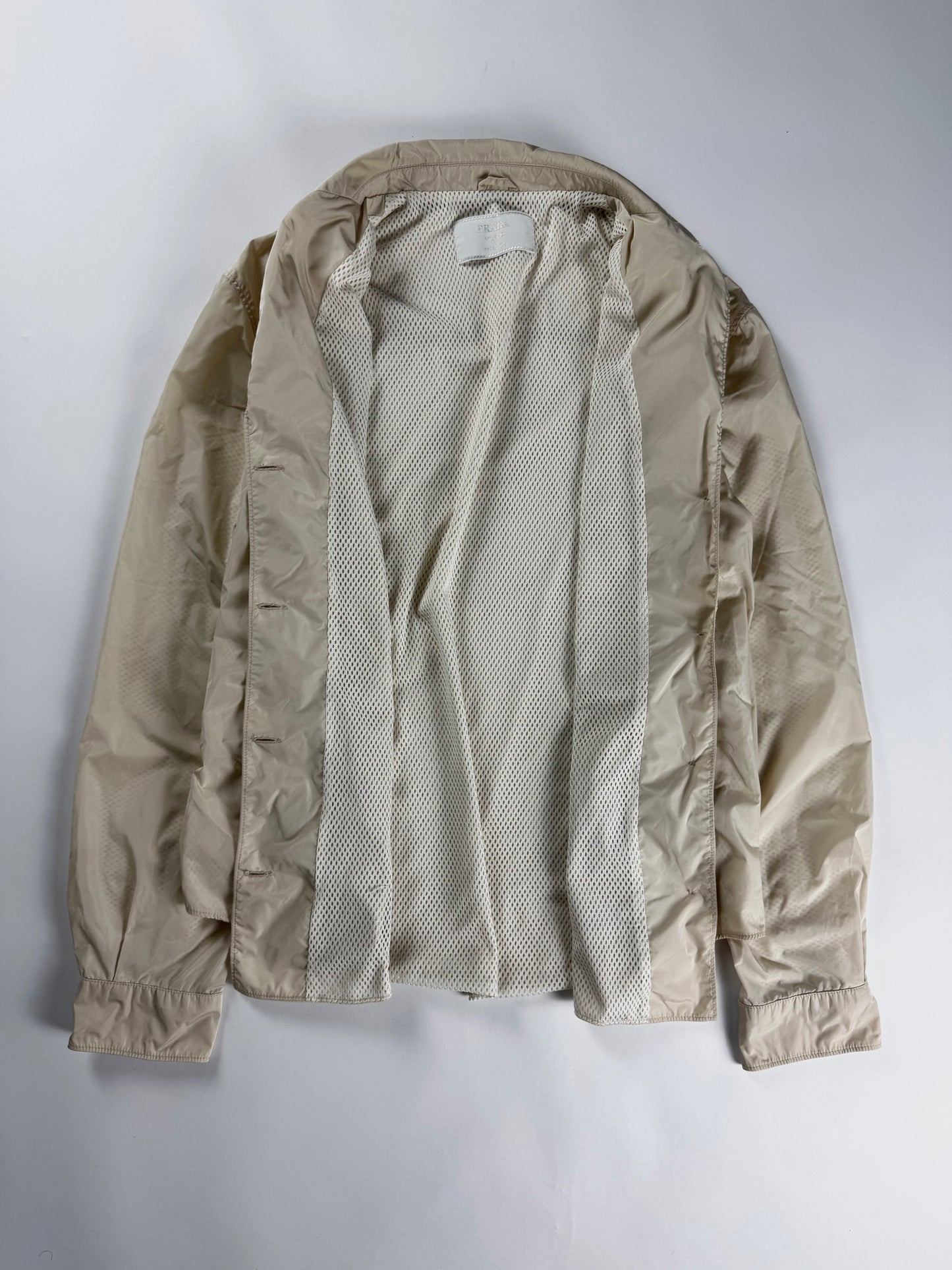 Prada Cream Inside Mesh Button Up Light Jacket SS 1998 - S