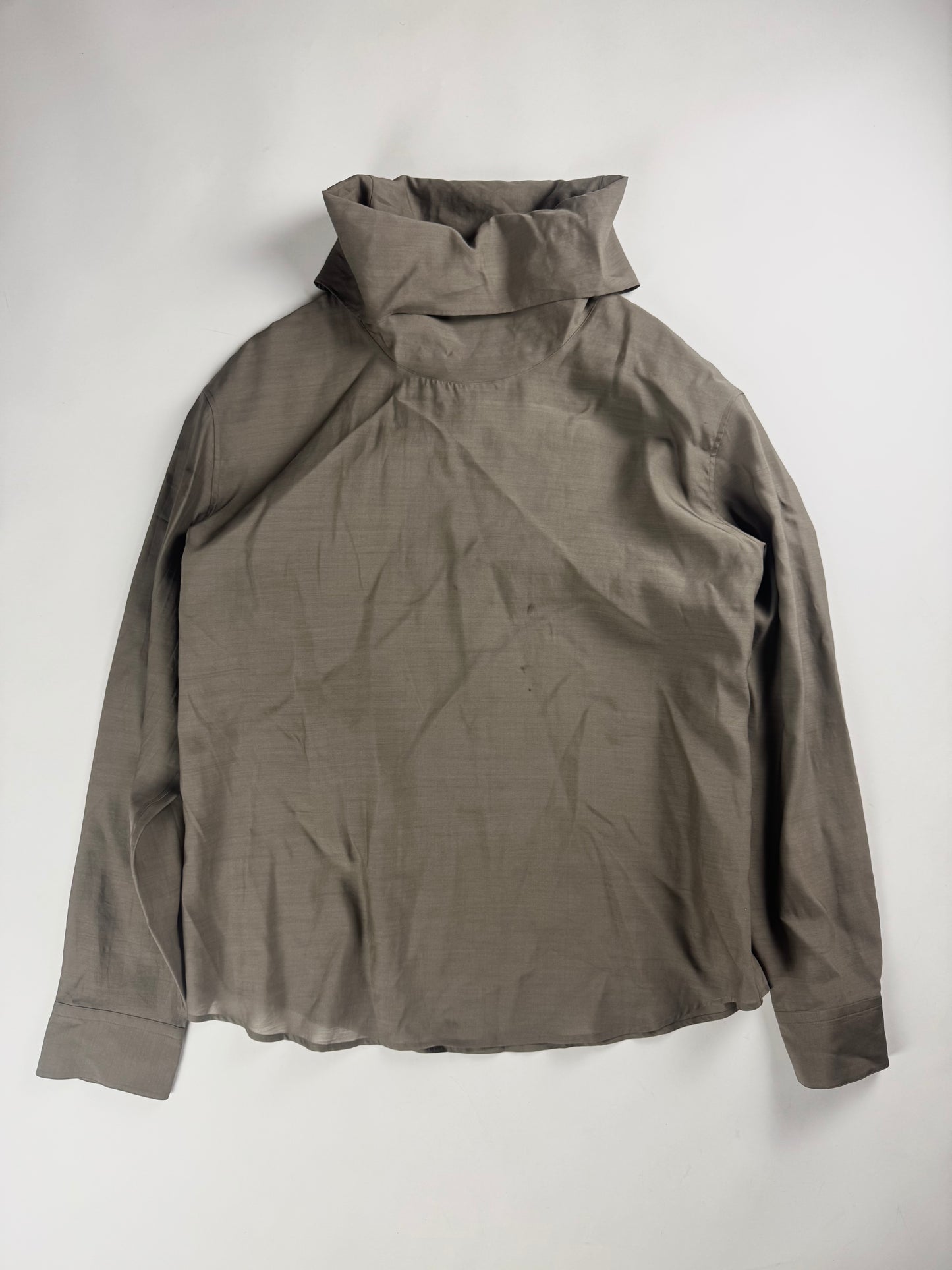 Hermès Sample Light Brown Funnel Neck Top - L