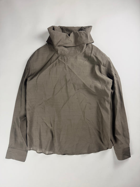 Hermès Sample Light Brown Funnel Neck Top - L