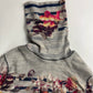 Jean Paul Gaultier Grey Mesh Floral Graphic Striped Mini Dress 1990s - XS