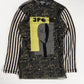 Jean Paul Gaultier Face Graphic Stripe Sleeves Mesh Top SS 2001 - M