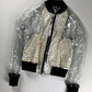 Comme des Garçons BLACK Clear PVC Transparent Polka Dot Lining Black Ribbed Trim Bomber Jacket 2020s - M