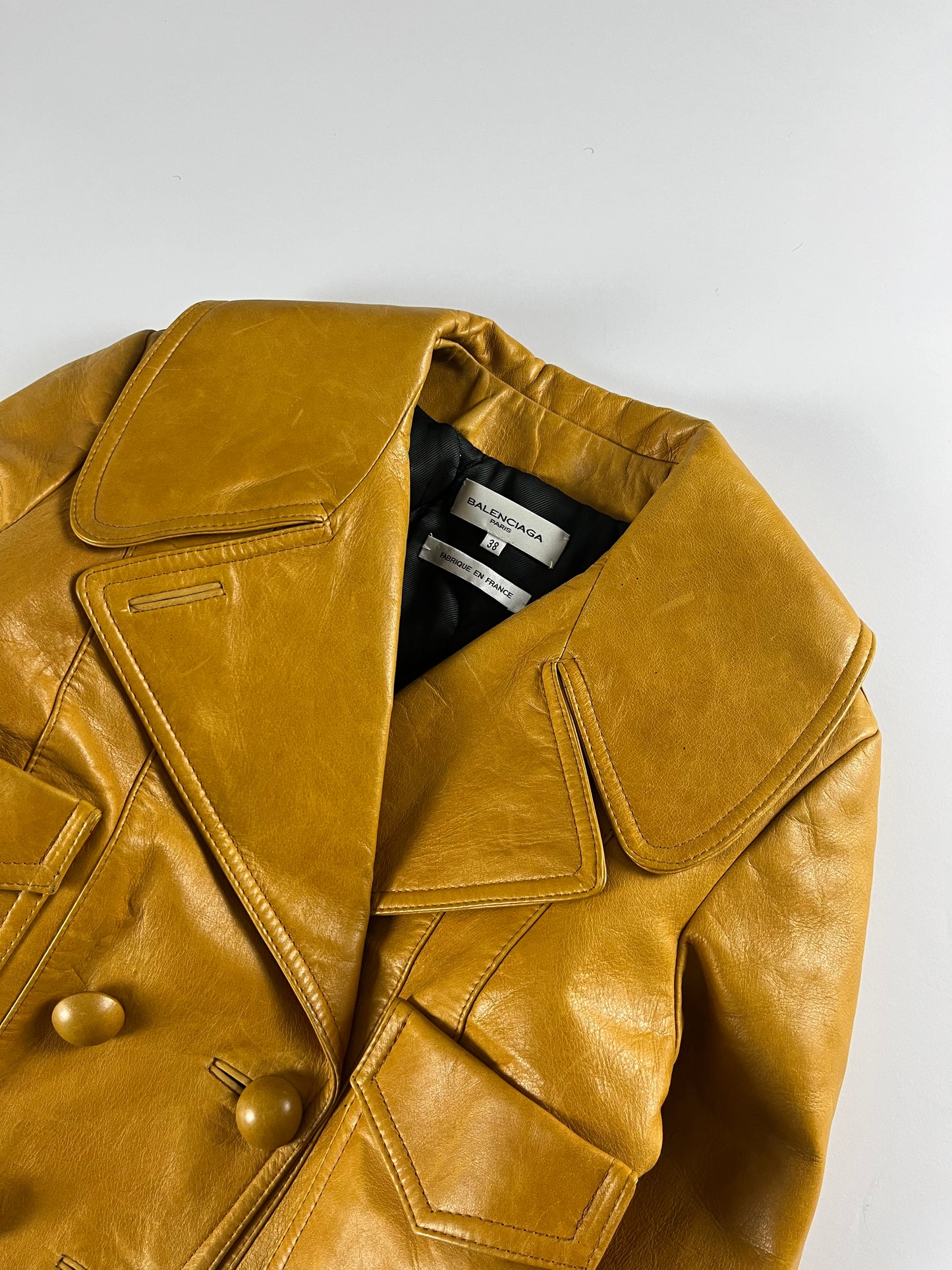 Balenciaga Nicolas Ghesquière Yellow Leather Jacket FW 2002 - S