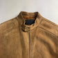 Prada Sample Tan Brown Suede Leather Zipper Moto Jacket FW 1996 - M