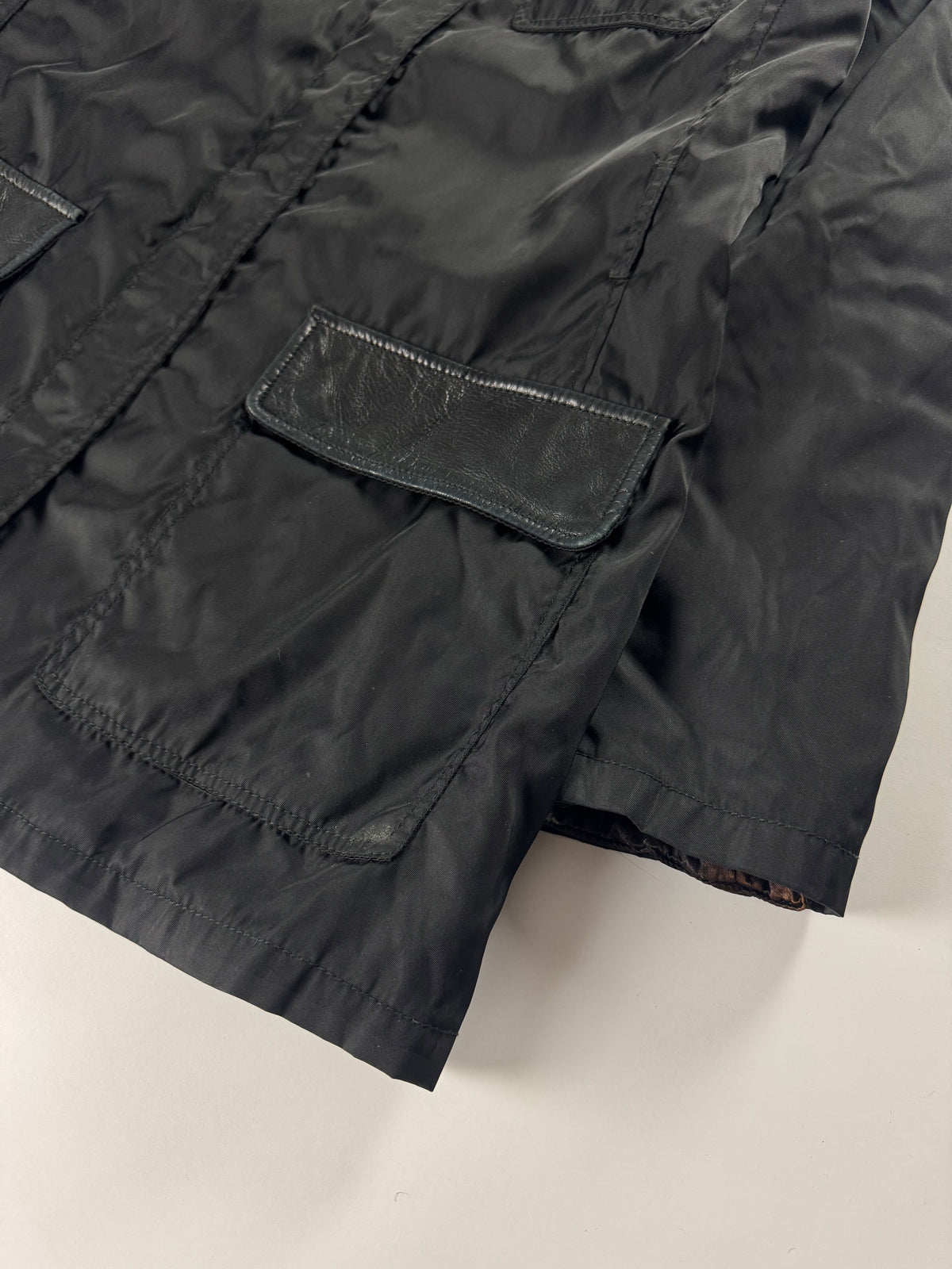Prada Multi Pockets Leather Collar Officer Jacket FW 1994 - L