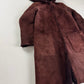 Miu Miu Wine Red Half Open Sherpa Hood Shearling Coat 2000s - XS