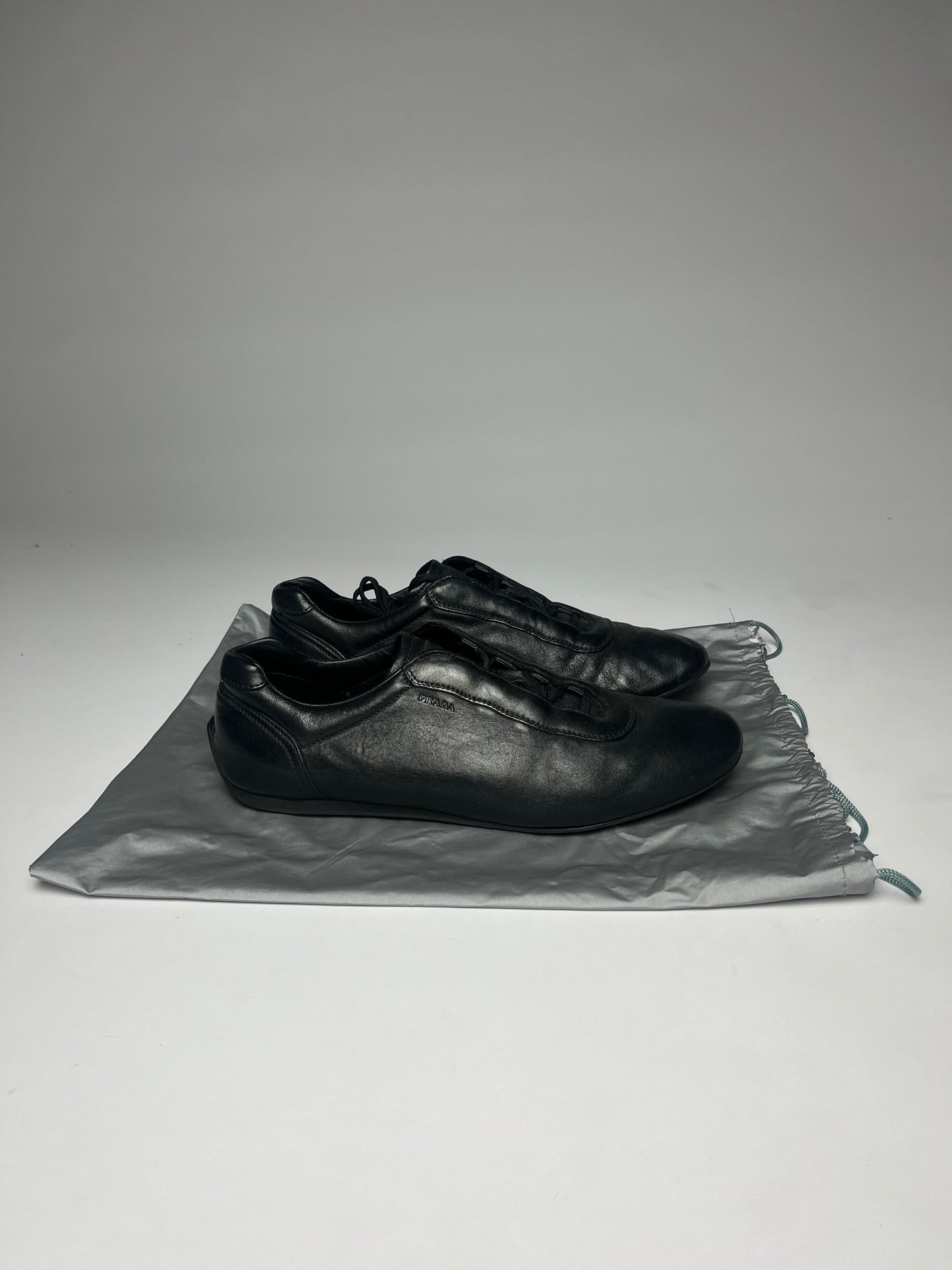 Prada Linea Rossa Black Leather Low Trainers FW 1999 - 43 EU