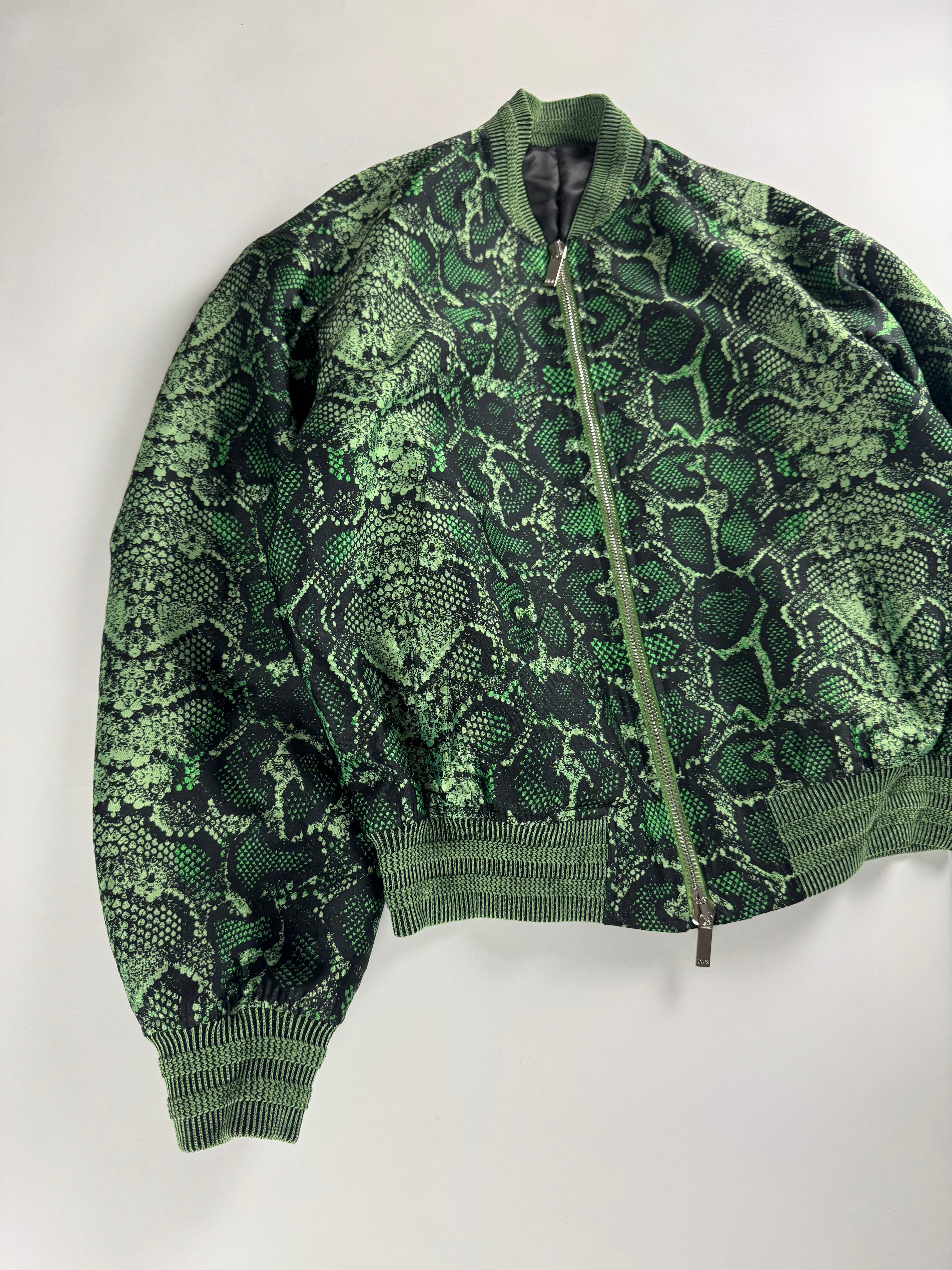 Dior Cactus Jack Sample Greenlight Snakeskin Pattern Bomber Jacket