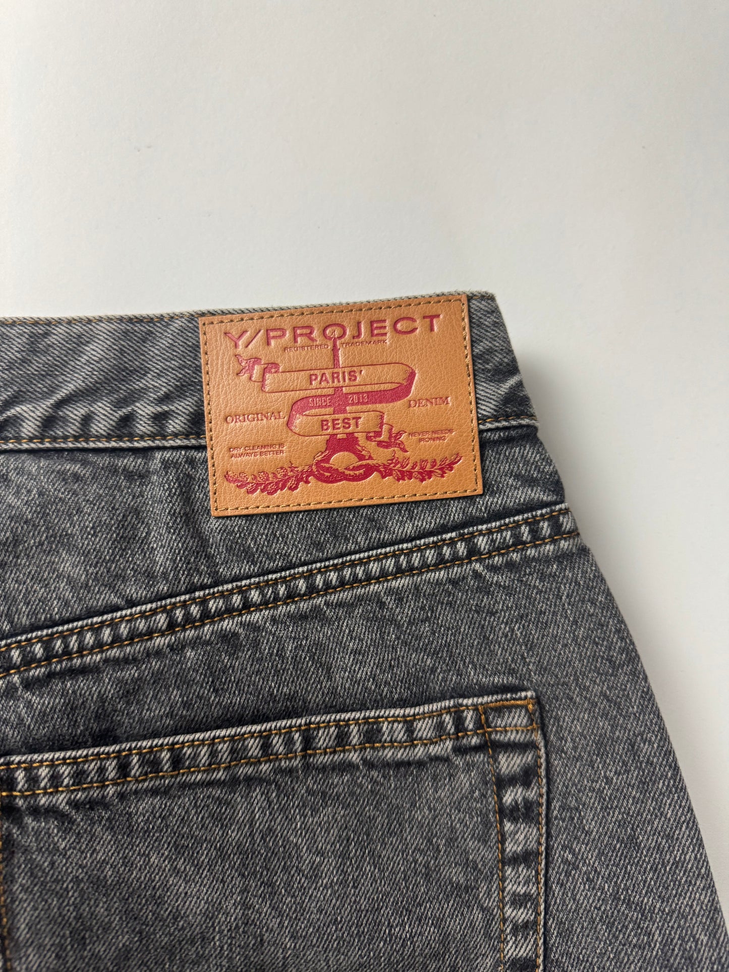Y/Project Maxi Cowboy Cuff Grey Denim Pants SS 2023 - 34 US