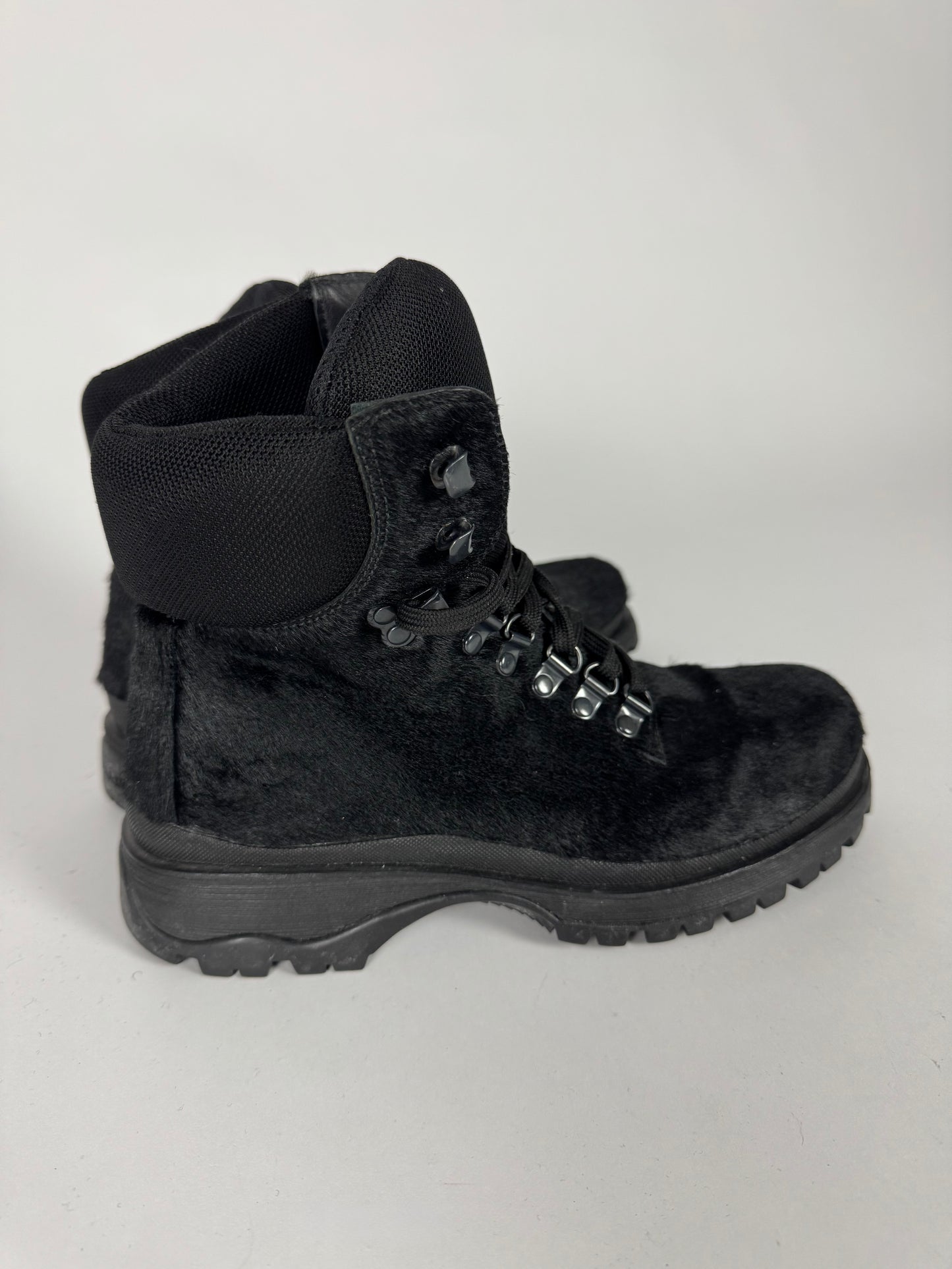 Prada Black Ponyhair Combat Boots FW 1999 - 37 IT/37,5 EU