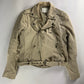 Balmain Tan Beige Belted Waist Biker Jacket 2010s - M