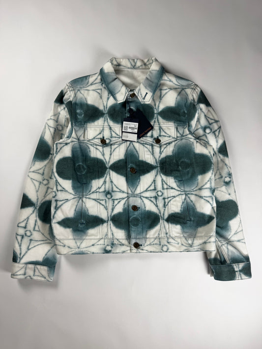 Louis Vuitton Blue Shibori Logo Monogram Denim Jacket SS 2023 - XL