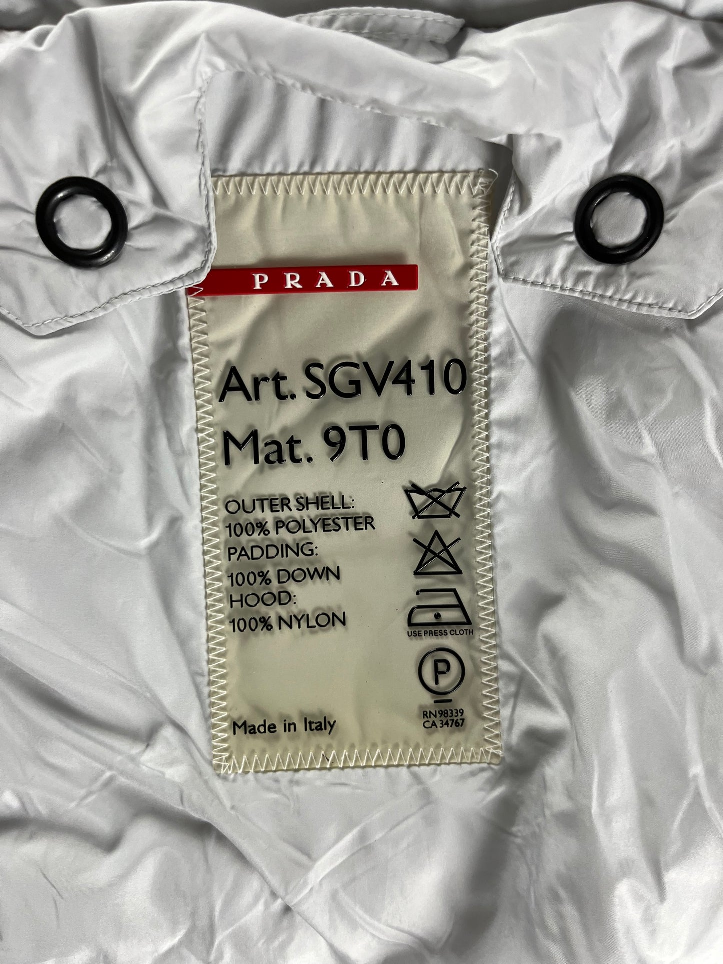 Prada Linea Rossa White Puffer Gilet 2000s - M