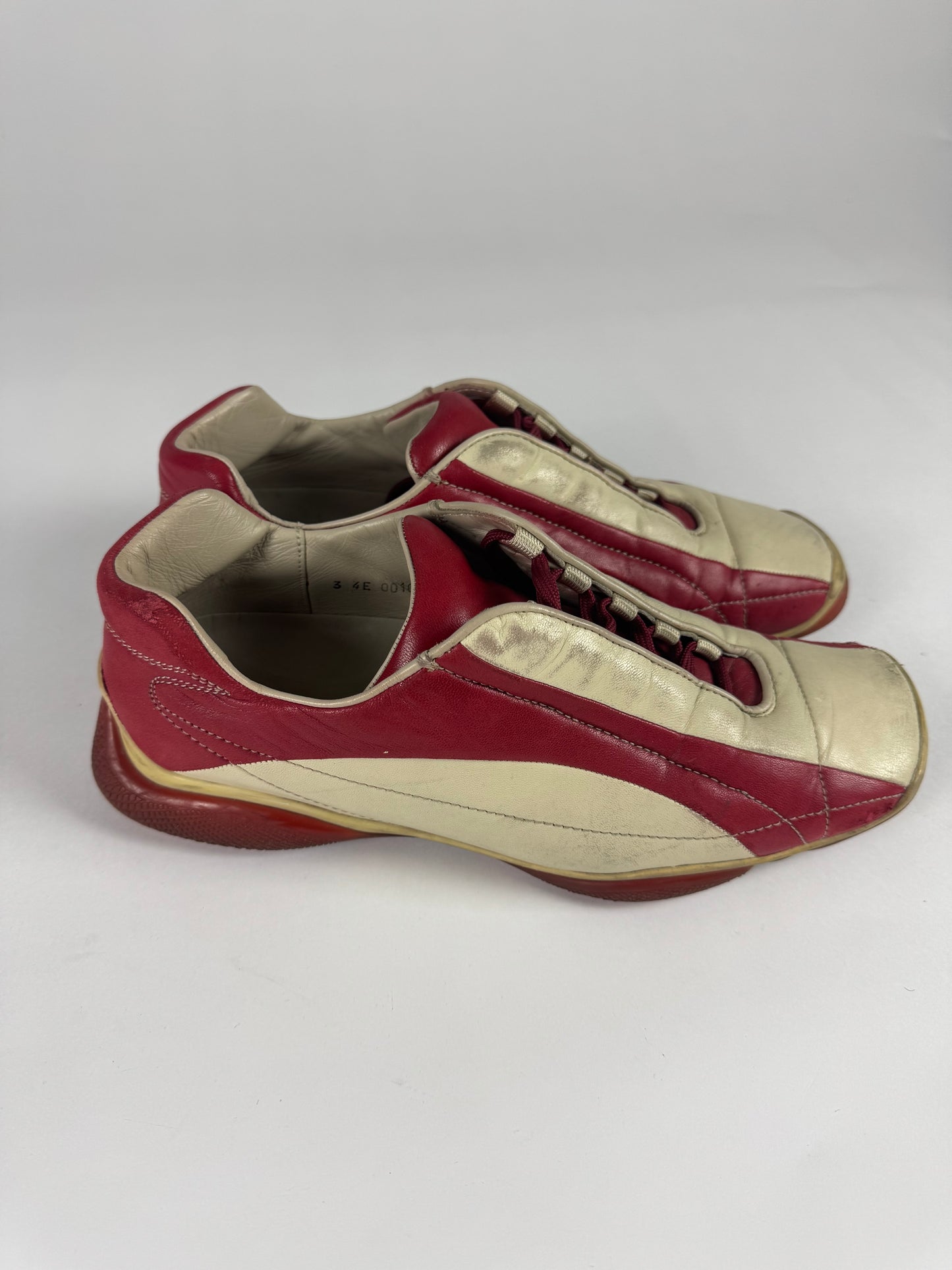 Prada Sport Red Cream Leather Shoes SS 2001 - 9 IT/44 EU