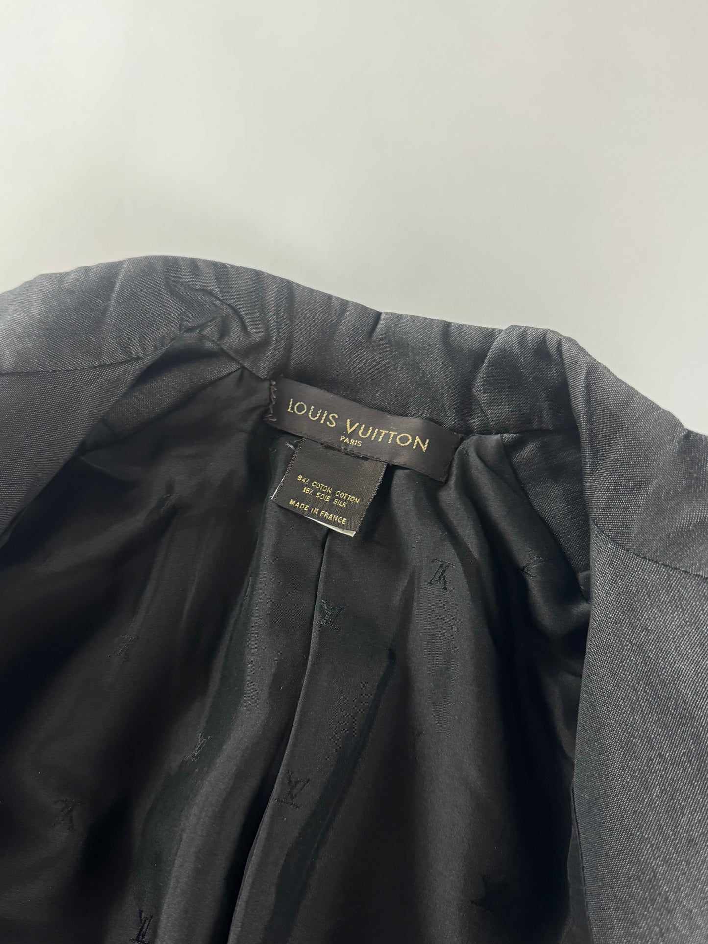 Louis Vuitton Dark Grey Cotton Stitch Details Rider Jacket 2000s - XS
