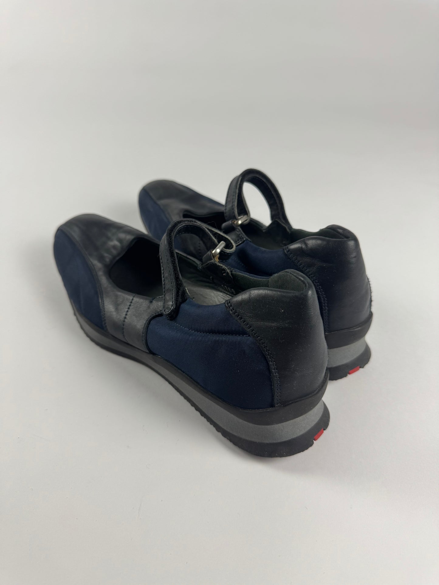 Prada Sport Platfrom Leather Patched Mary Jane Strapped Aero Shoes SS 2001 - 40 IT/41 EU