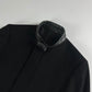 Gucci Black Wool Leather Belt Collar Long Coat FW 2000 - M