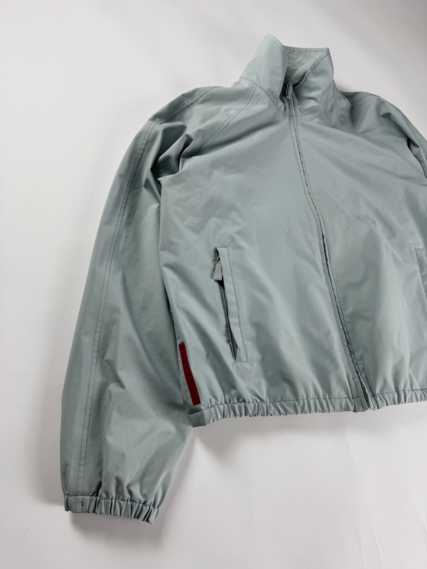 Prada Linea Rossa Baby Blue Nylon Bomber Jacket FW 1999 - L
