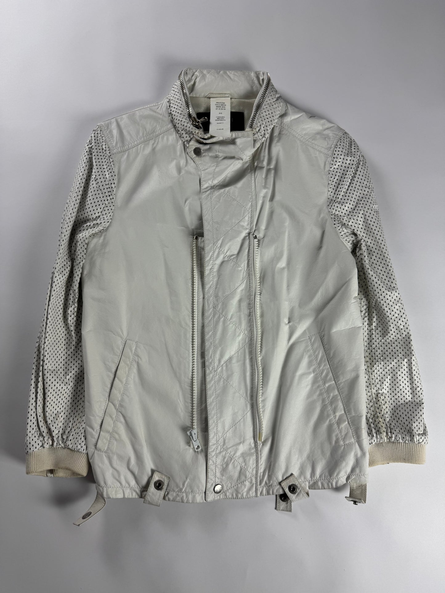 Gucci Sample 2 in 1 Cargo Mesh Leather Utility Bomber Jacket SS 2010 - S