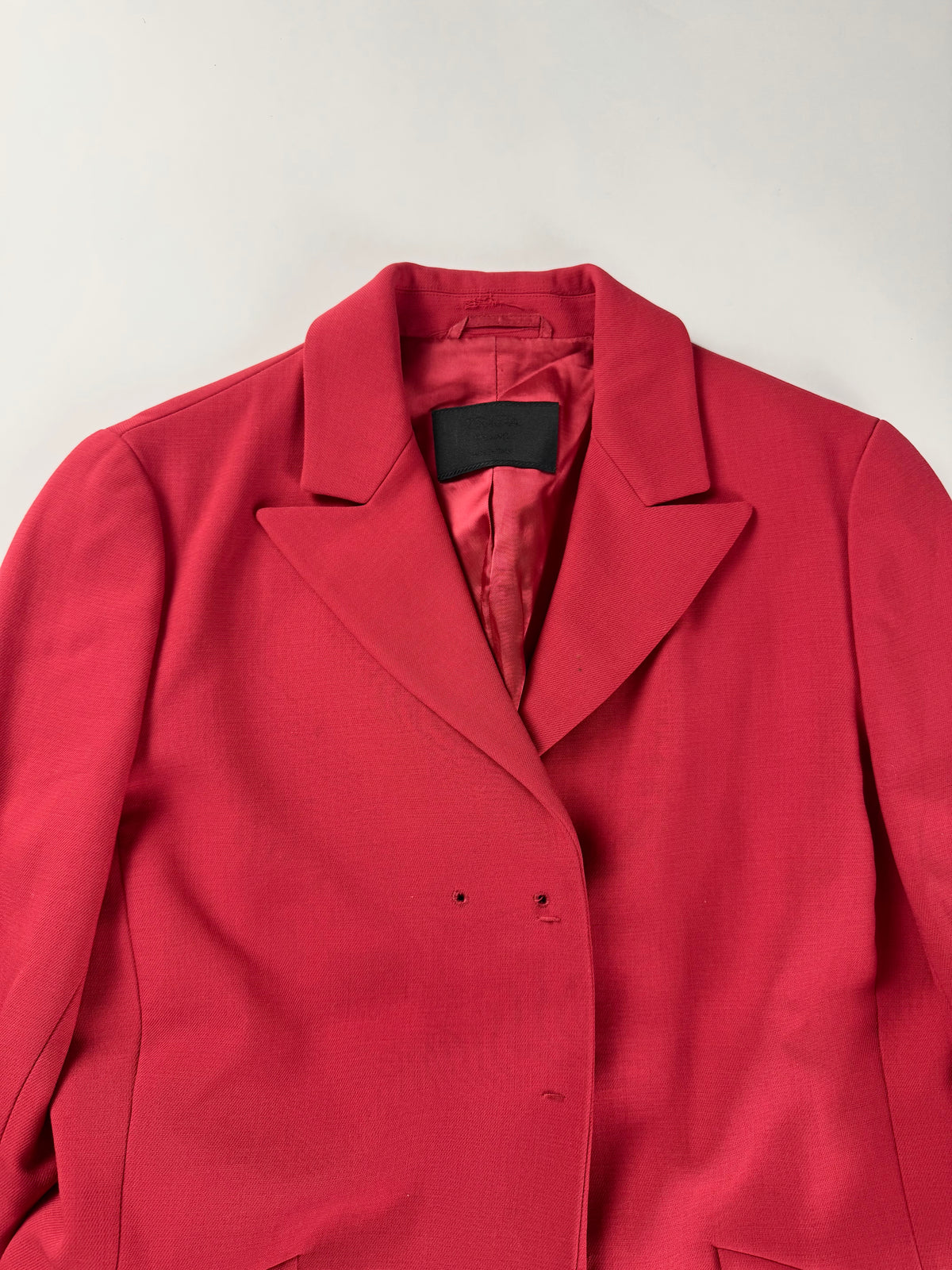 Prada Red Buttoned Stitches Blazer Jacket FW 1998 - S