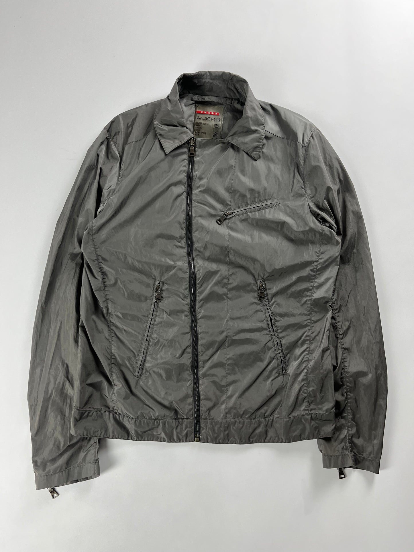 Prada Asymmetrical Zipper Nylon Metal jacket - M