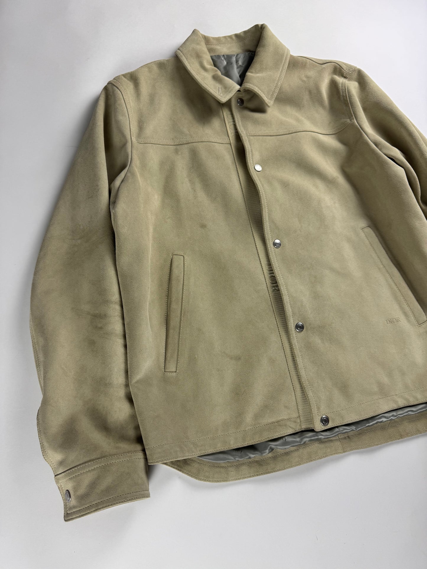 Dior Beige Suede Leather Overshirt Jacket SS 2020 - L