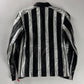 Saint Laurent Sample Metallic Silver Striped Leather Jacket Pre Fall 2015 - XS